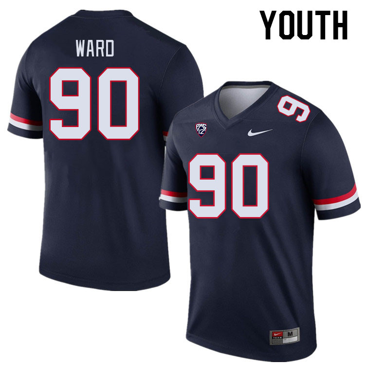 Youth #90 Isaiah Ward Arizona Wildcats College Football Jerseys Stitched-Navy
